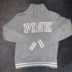 Victorias Secret Pink Quarter ZIP Sweatshirt Small